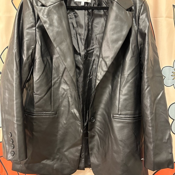 Rebecca Minkoff faux leather blazer jacket - Picture 4 of 10